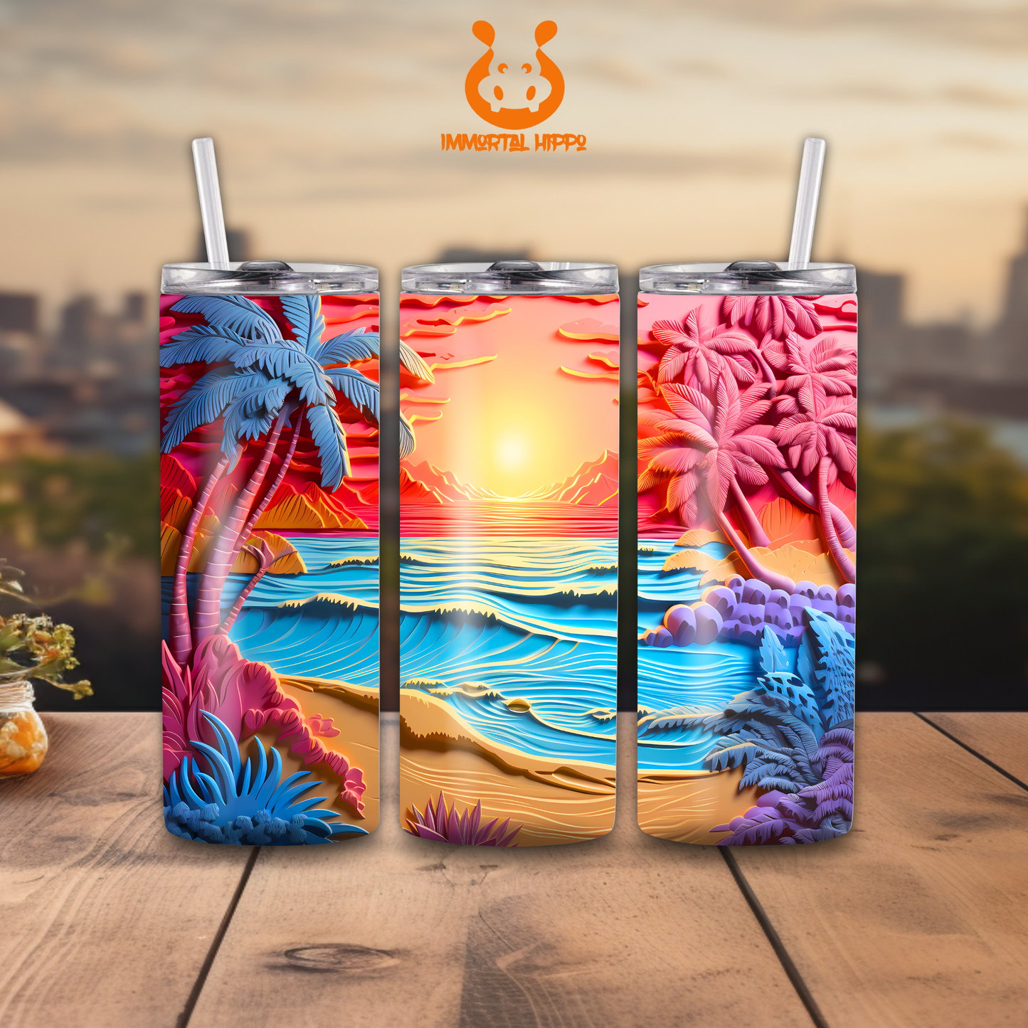 COLORFUL PALM TUMBLER
