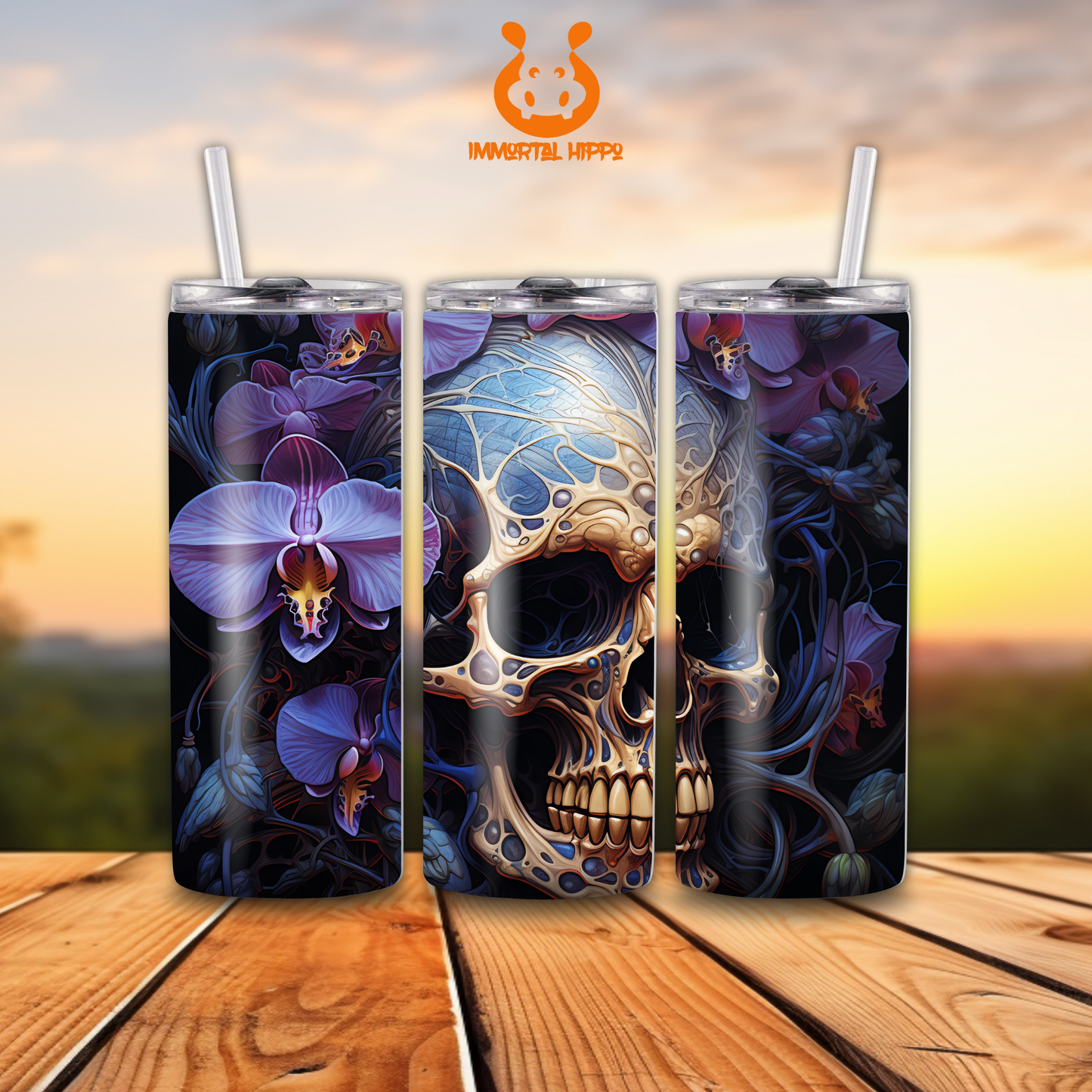 PURPLE SKULL TUMBLER