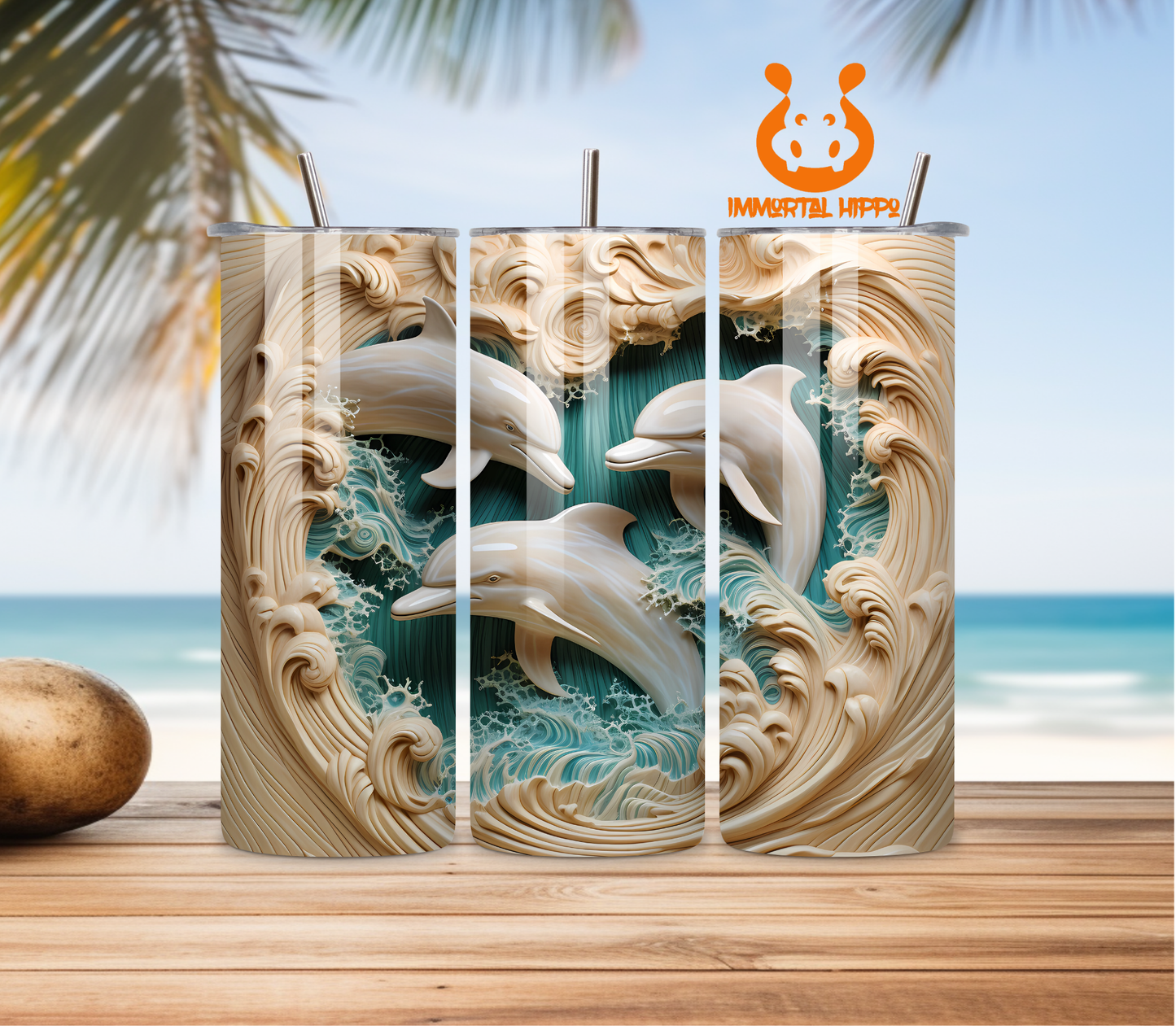 IVORY DOLPHIN TUMBLER