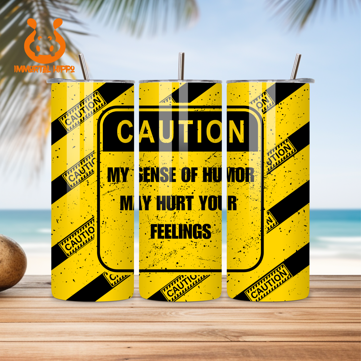 YELLOW CAUTION TUMBLER