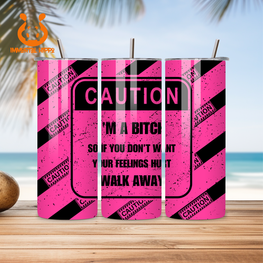 PINK CAUTION TUMBLERS