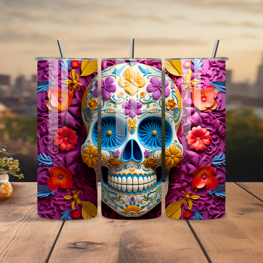 Sugar Skull 3 Tumbler 20oz