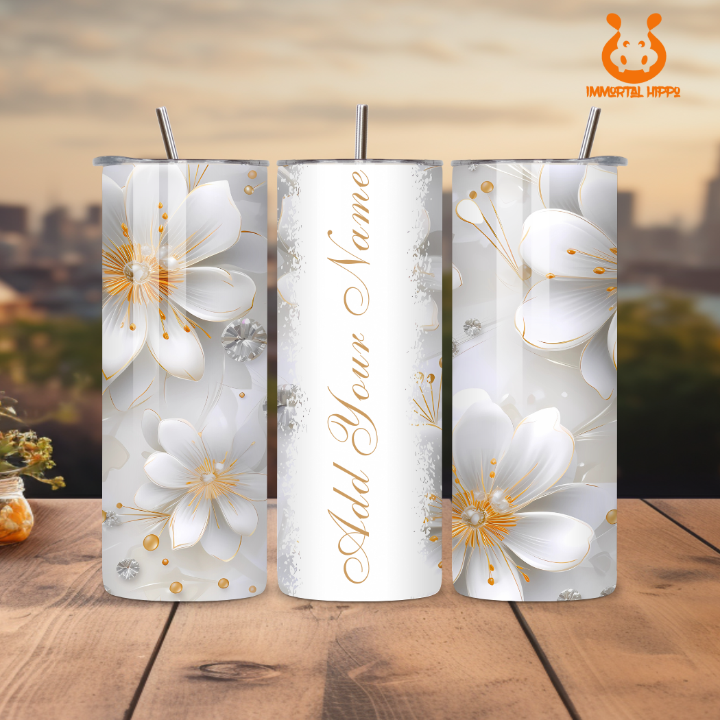 Personalized Flower Tumbler