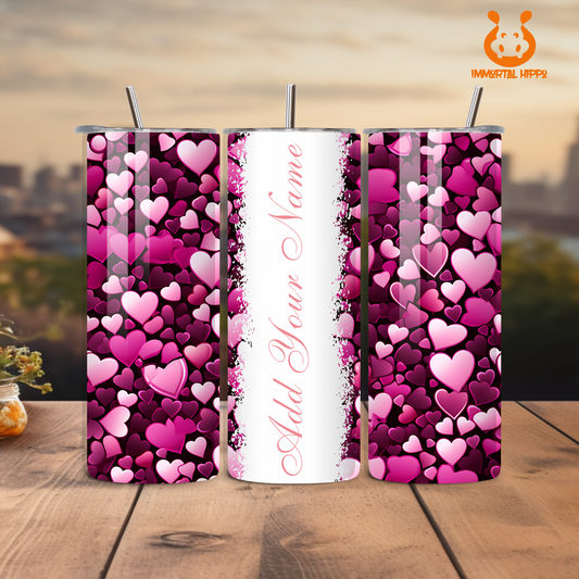 Personalized Hearts Tumbler 20oz