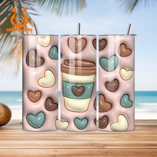 COFFER AND HEARTS TUMBLER