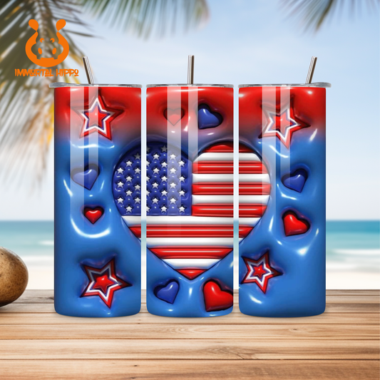 PATRIOTIC HEART TUMBLER