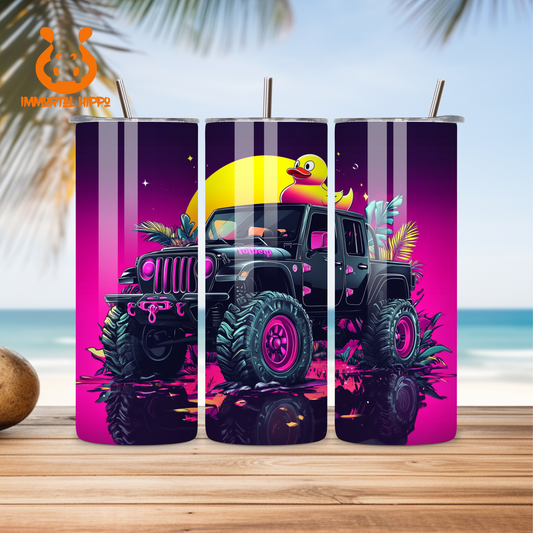 LAVENDER JEEP SUNSET TUMBLER