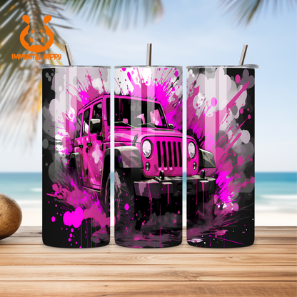 PAINT SPLATTER JEEP THEME TUMBLER