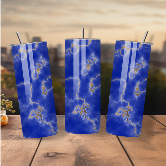 BLUE/GOLD MARBLE TUMBLER