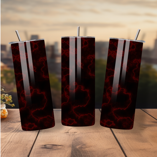 BLACK/RED MARBLE TUMBLER