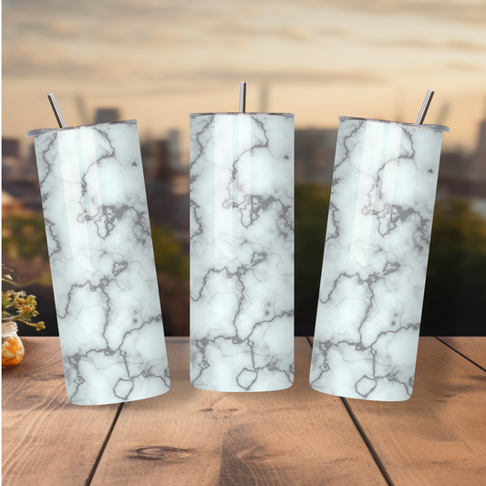 WHITE MARBLE TUMBLER
