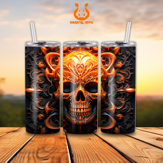 ORANGE SKULL TUMBLER
