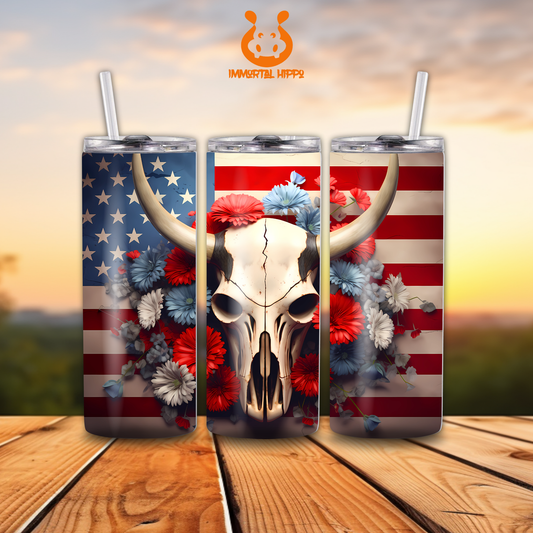 PATRIOTIC BULL SKULL
