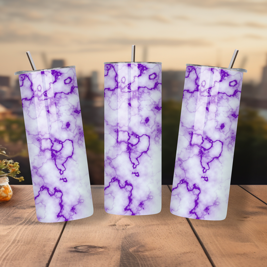 PURPLE/WHITE MARBLE TUMBLER