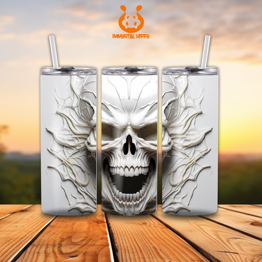 WHITE SCREAMING SKULL