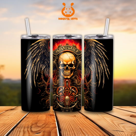 WINGED SKULL TUMBLER