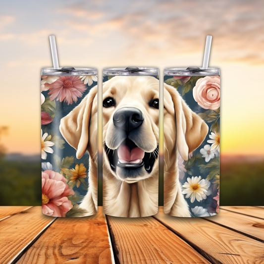 Floral Dog 1 Tumbler