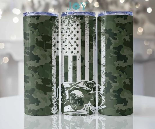 Camo Jeep/Flag 20oz Tumbler