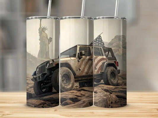 Patriotic Jeep Tumbler 20oz
